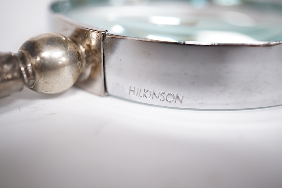 An early 1960's Georg Jensen sterling brooch, no. 339 (designed by Henning Koppel, 58mm, together with a small group of jewellery and other items including a pair of silver oval cufflinks, a Persian coin necklace, a 14ct